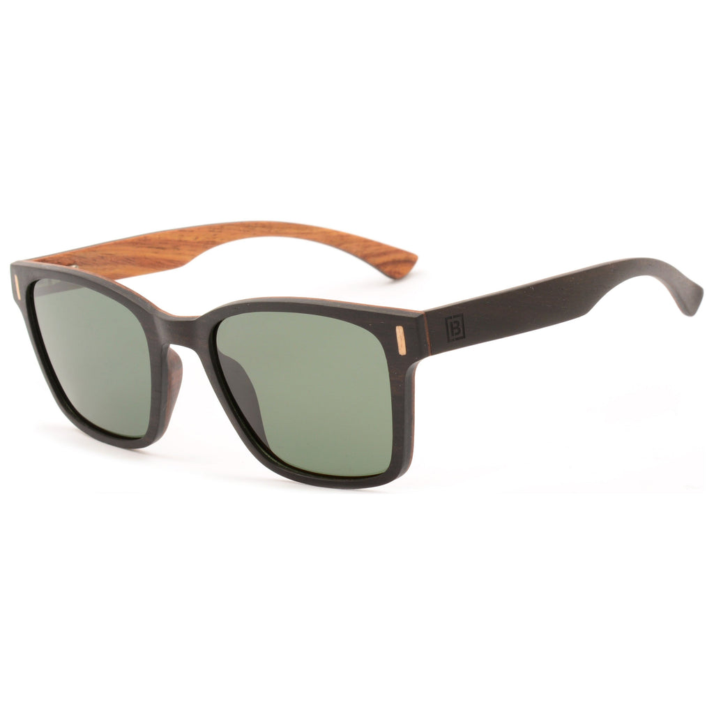 Square wood polarised sunglasses infinite